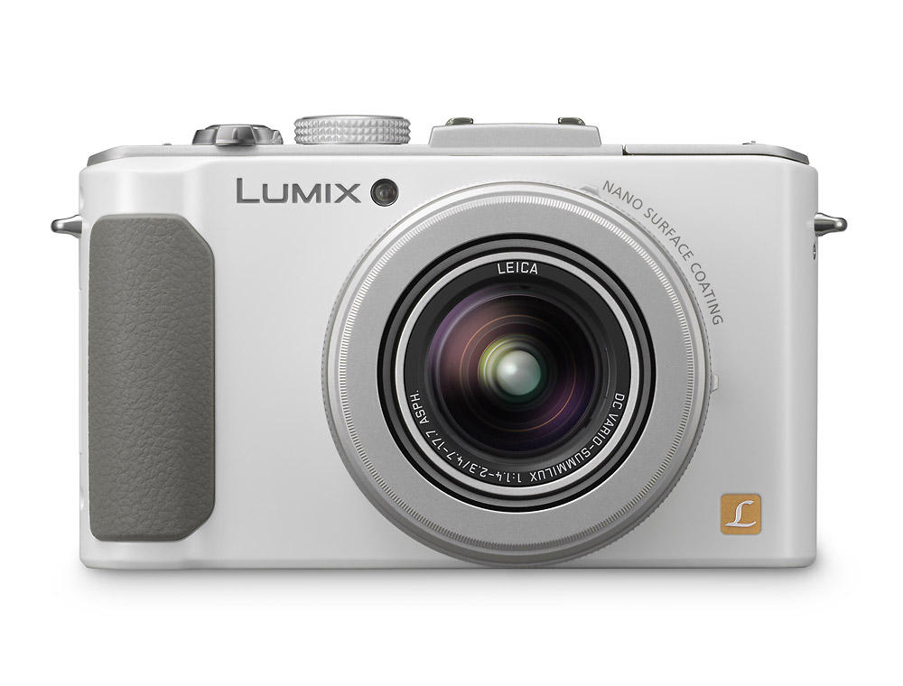 Panasonic Lumix LX7 Premium Compact Camera - Front View - White