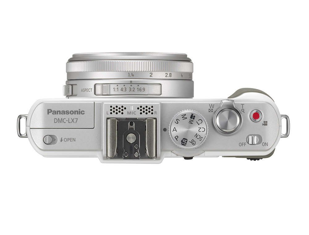 Panasonic Lumix LX7 - Top View & Controls - White