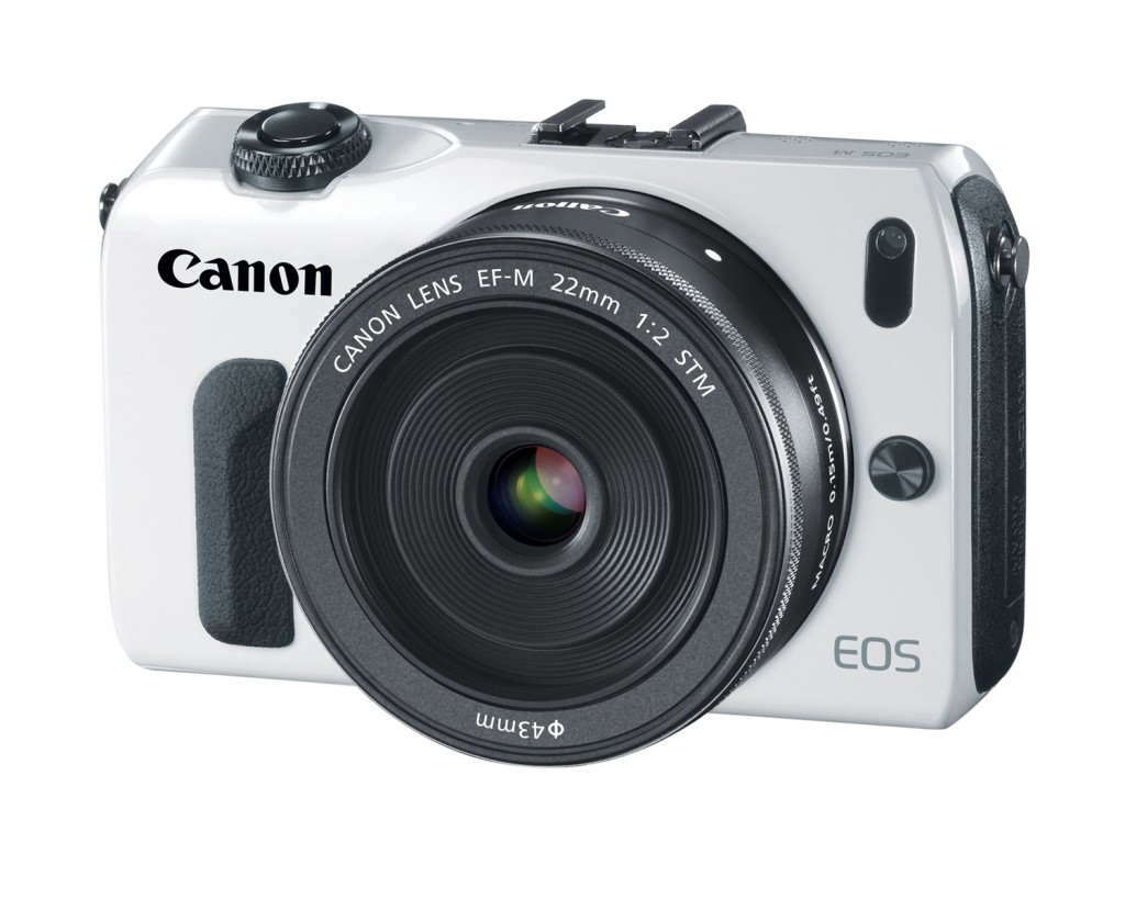 The Canon EOS M Mirrorless Camera & 22mm f/2.0 Lens - White