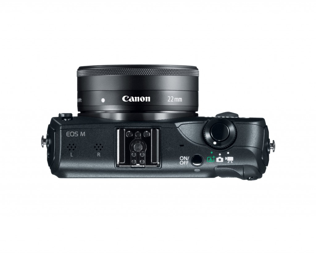 Canon EOS M Compact System Camera - Top View With 22mm f/2.0 Pancake Lens