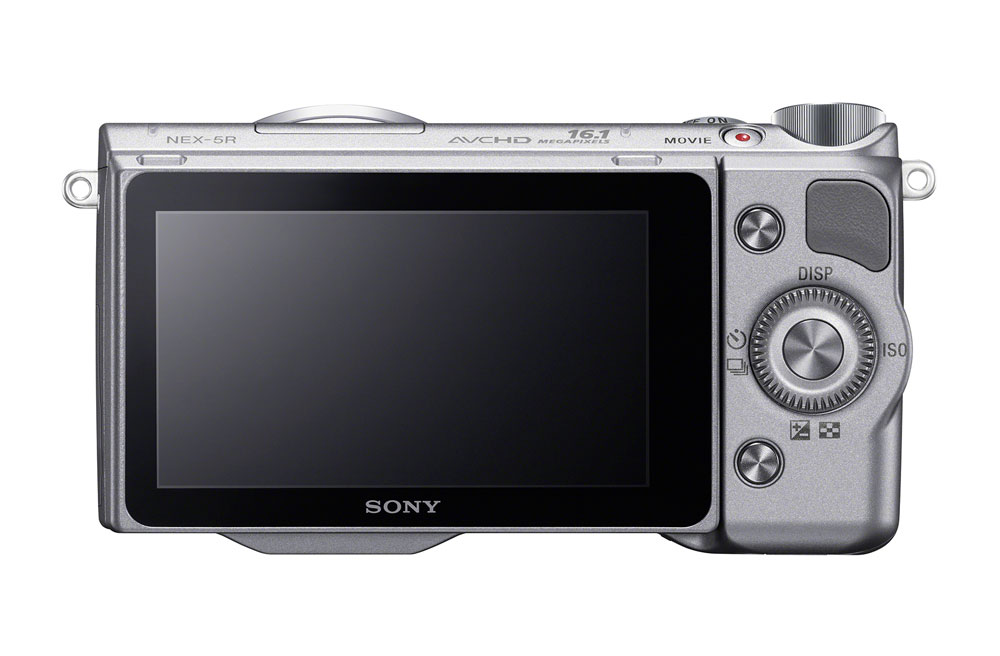 Sony Alpha NEX-5R - Rear View With 3-inch Touch Screen LCD Display - Silver