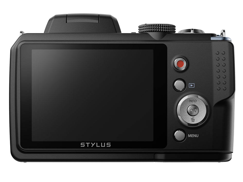 Olympus Stylus SP-820UZ iHS Superzoom Camera - Rear LCD Display - Black