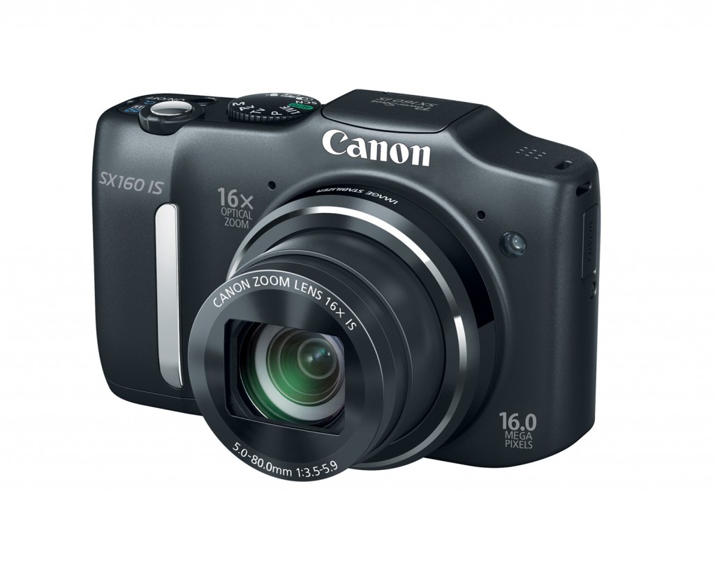 Canon PowerShot SX160 IS - Three-Quarter View - Black