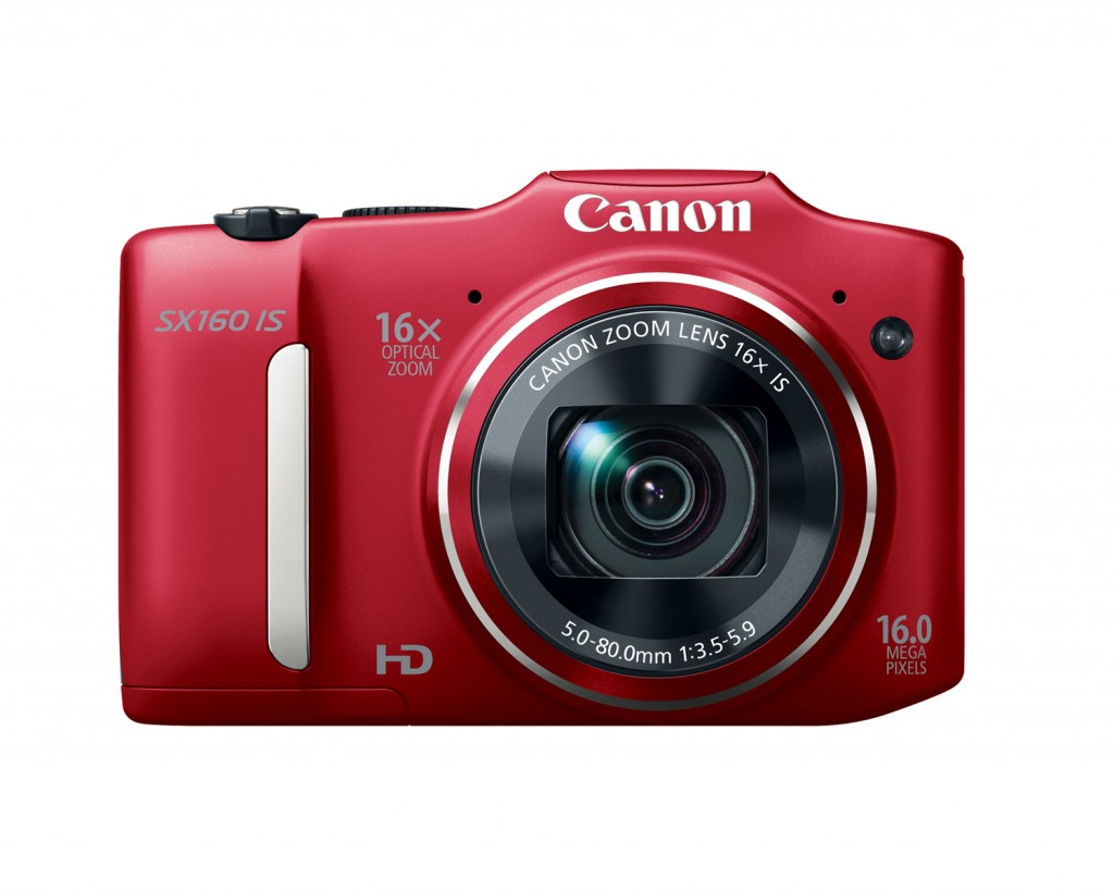 Canon PowerShot SX160 IS Superzoom Camera - Red Front