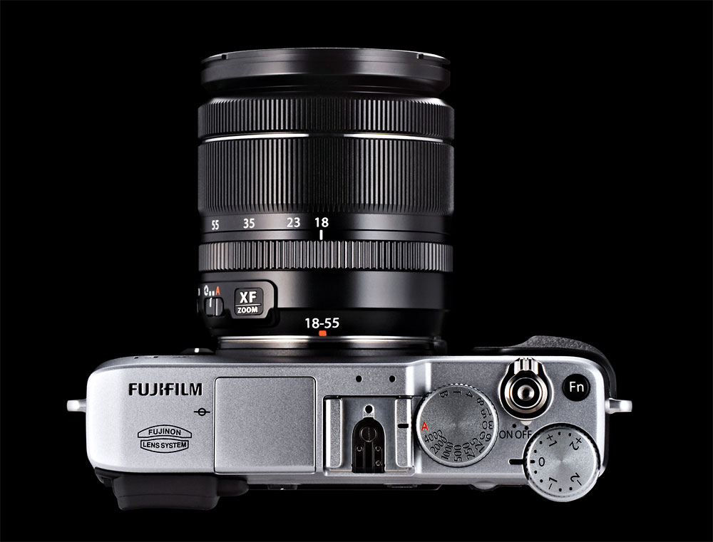 Fujifilm X-E1 - Top View With XF18-55mm Zoom Lens