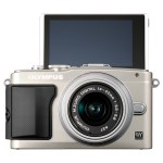 Olympus E-PL5 - Front View With LCD In Self-Portrait Position