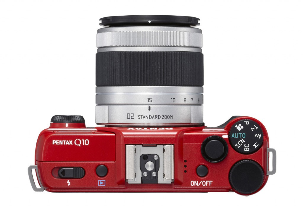 Pentax Q10 - Top View With New 15-45mm f/2.8 Telephoto Zoom Lens - Red