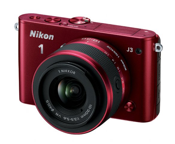 Nikon 1 J3 Compact Interchangeable Lens Camera - Burgundy