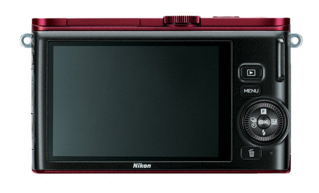 Nikon 1 J3 - Rear - Burgundy