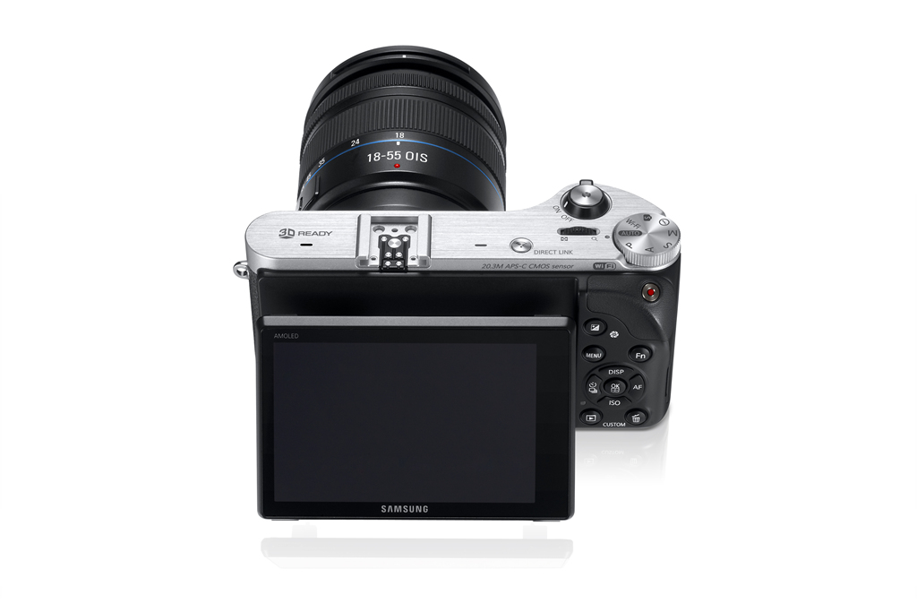 Samsung NX300 - Rear View With Tilting AMOLED Display - Black