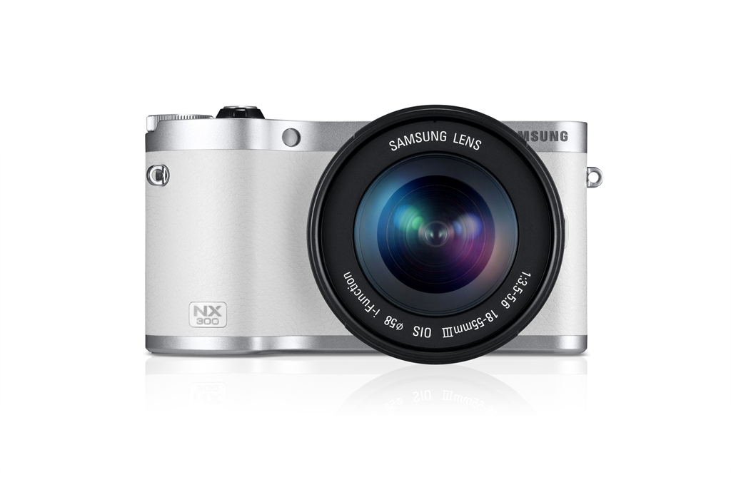 Samsung NX300 Mirrorless Camera - Front View - White