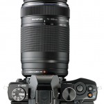 Top View - Olympus M.Zuiko ED 75-300mm f/4.8-6.7 II Zoom Lens & OM-D E-M5 Camera