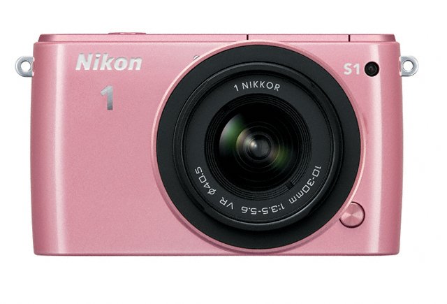 Nikon 1 S1 Mirrorless Camera - Front - Pink