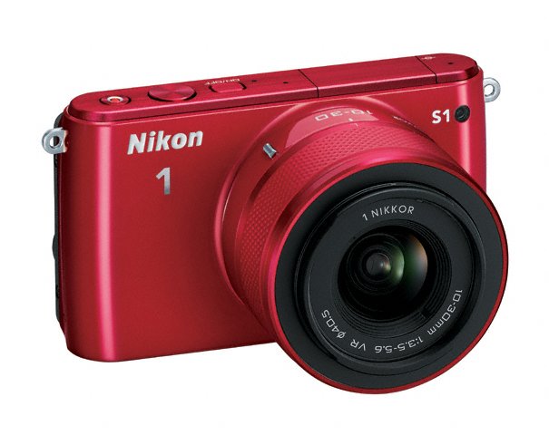 Nikon 1 S1 Mirrorless Camera - Right Front - Red