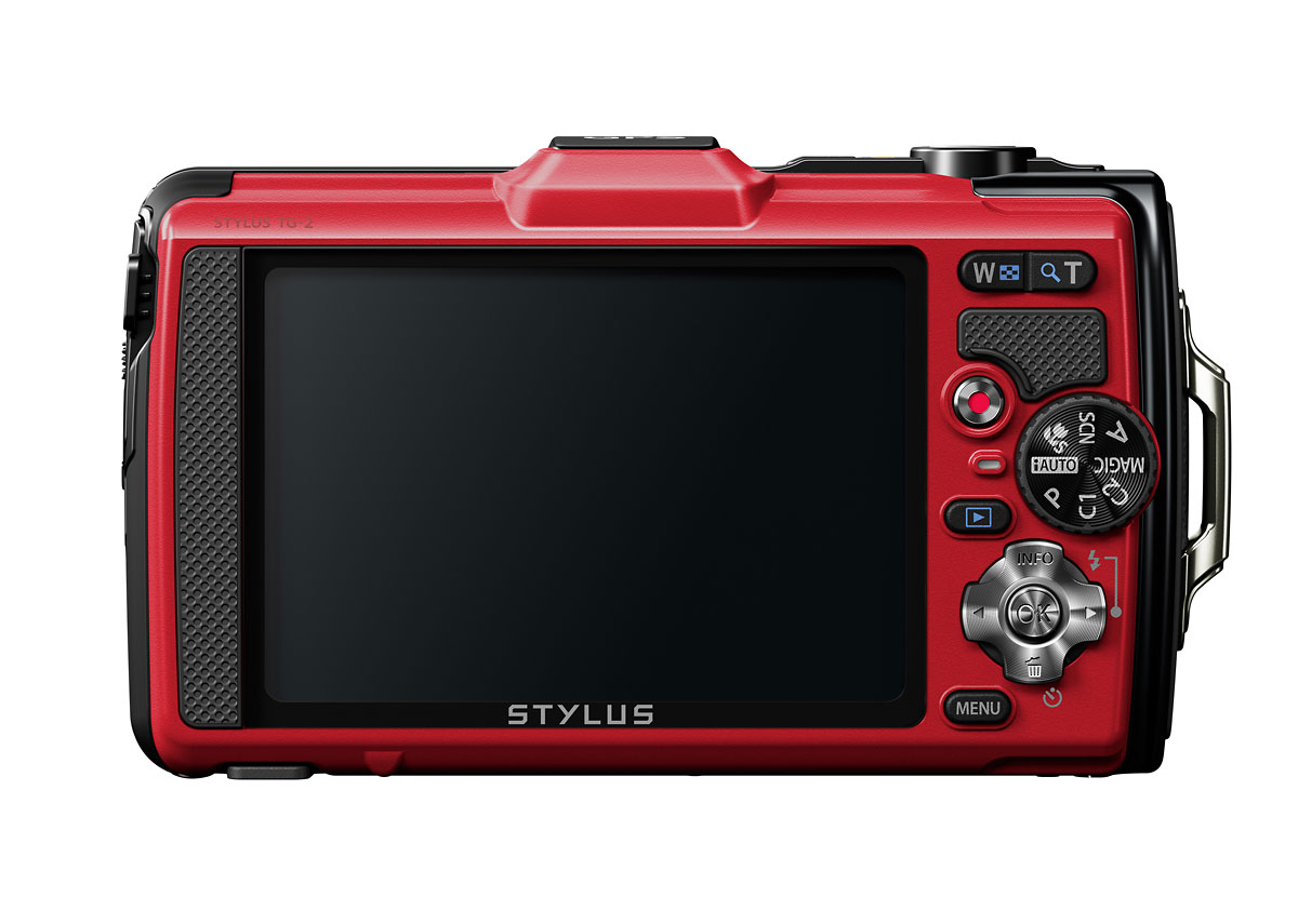 Olympus Stylus Tough TG-2 iHS - Red - Rear