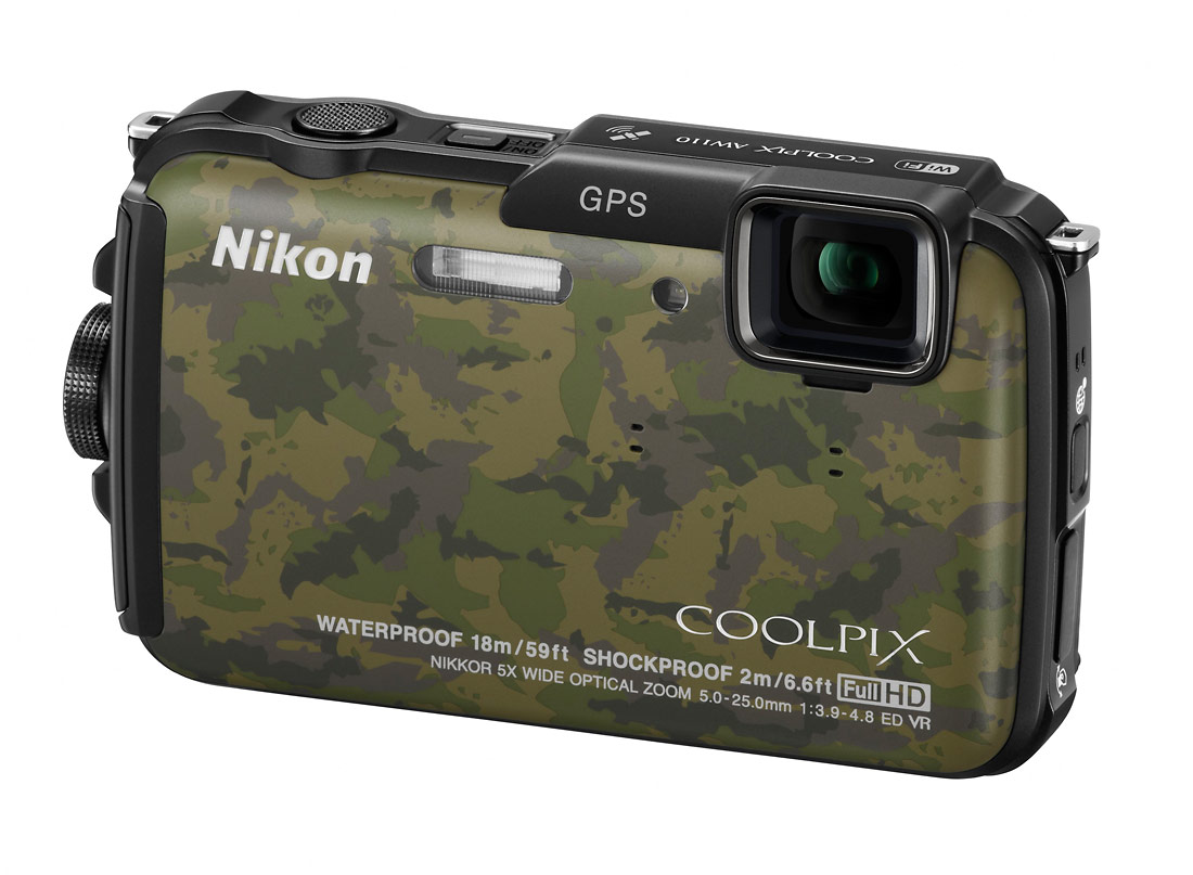 Nikon Coolpix AW110 Rugged Point-and-Shoot - Left - Camo Finish