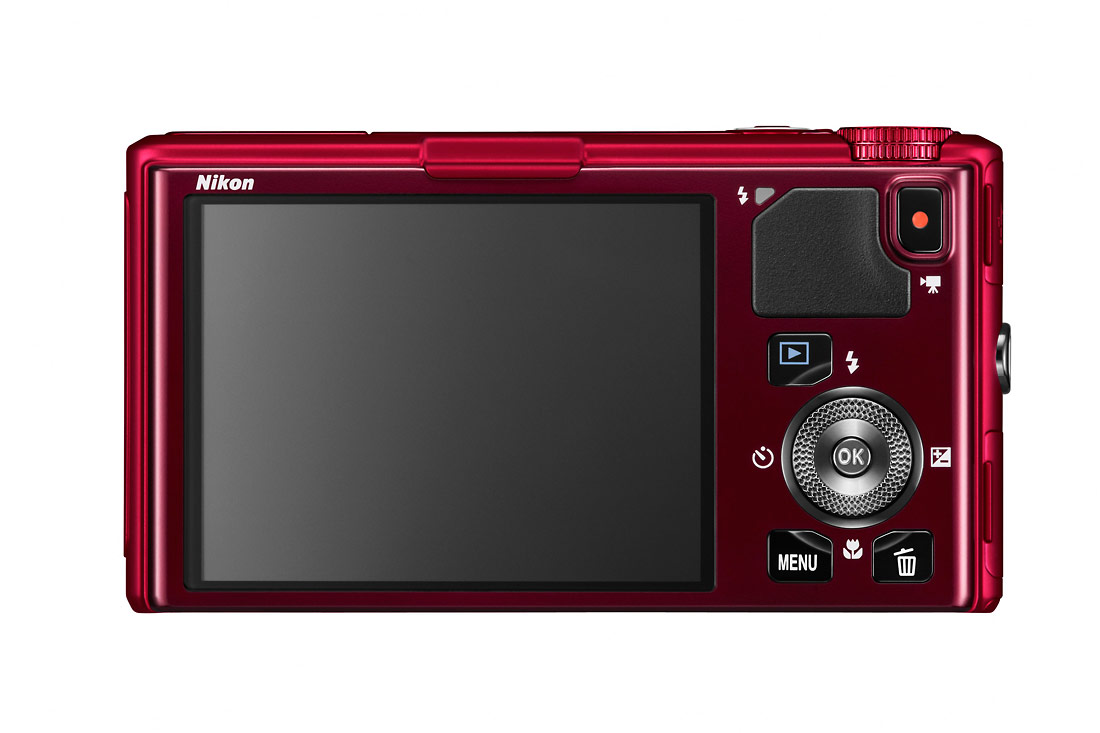 Nikon Coolpix S9500 - Rear OLED Display - Red