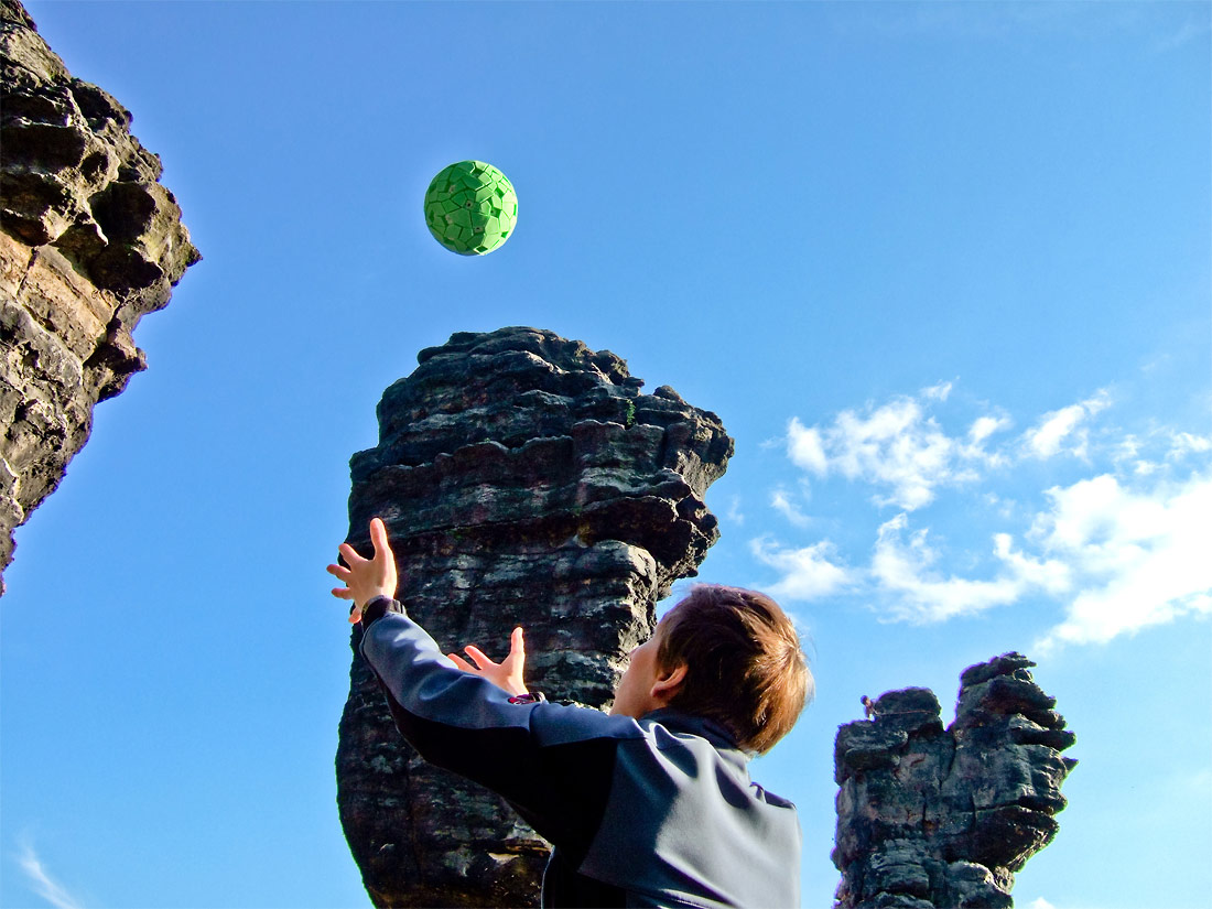 Ball Panoramic Camera Being Thrown