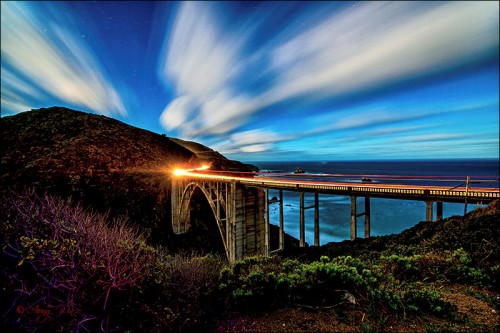 Night Bixby Creek Bridge by Aungwin