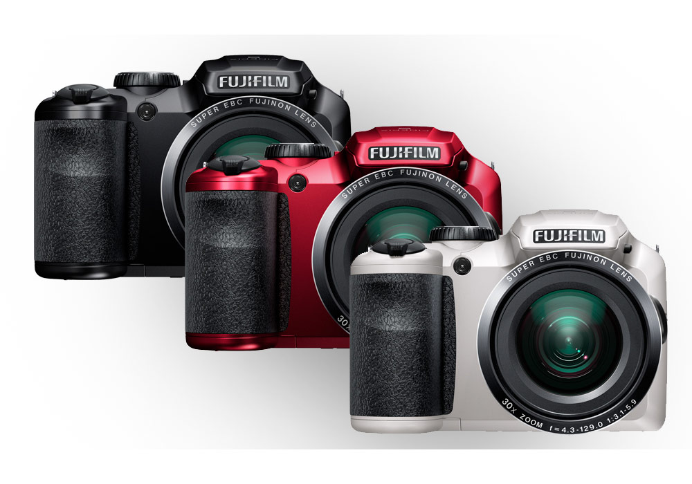 Fujifilm FinePix S6800 Superzoom Camera - Red, Black, White