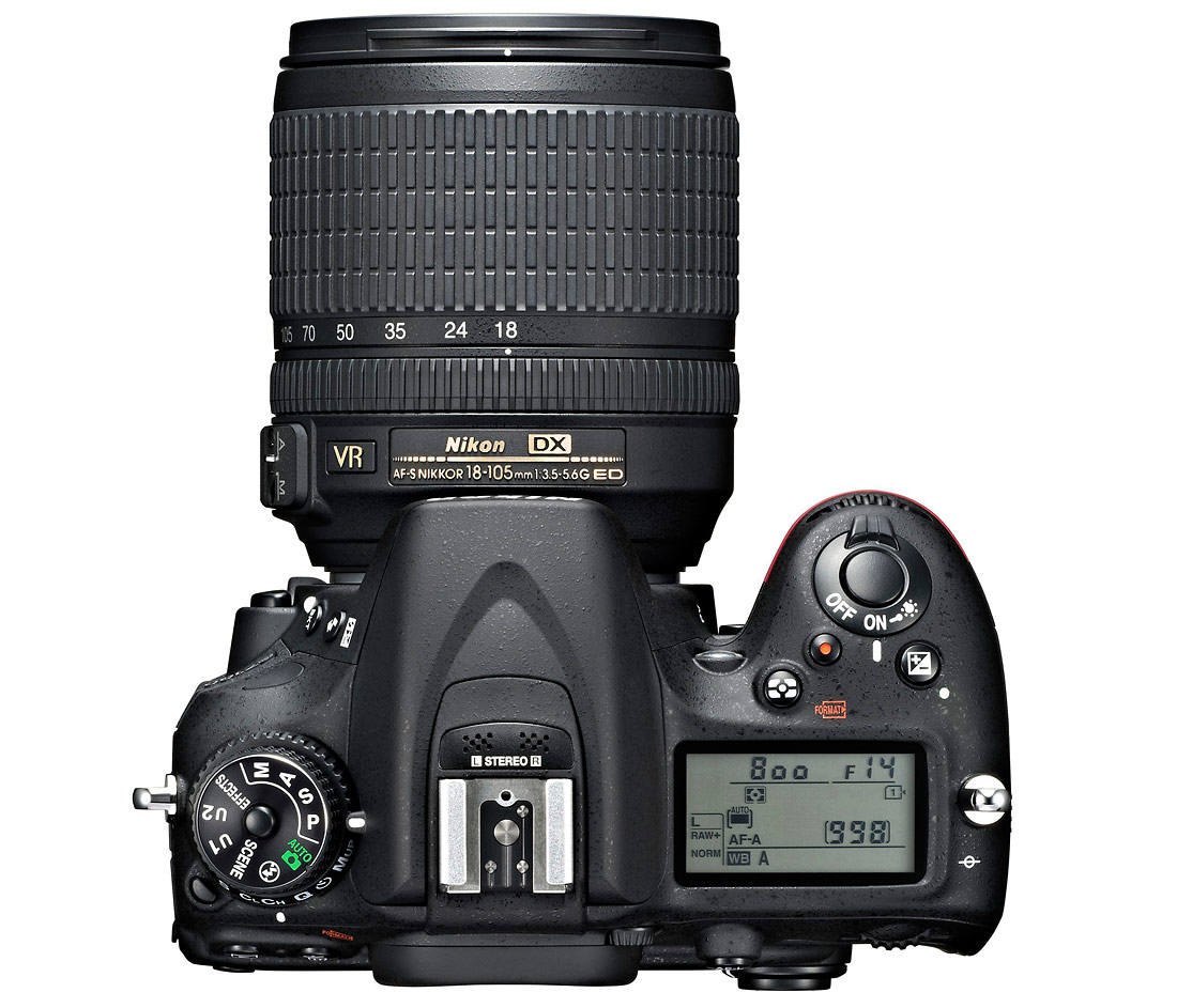 Nikon D7100 - Top View With 18-105mm Zoom Lens
