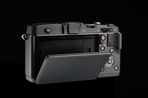 Olympus E-P5 Pen Camera - Tilting Touchscreen LCD - Down