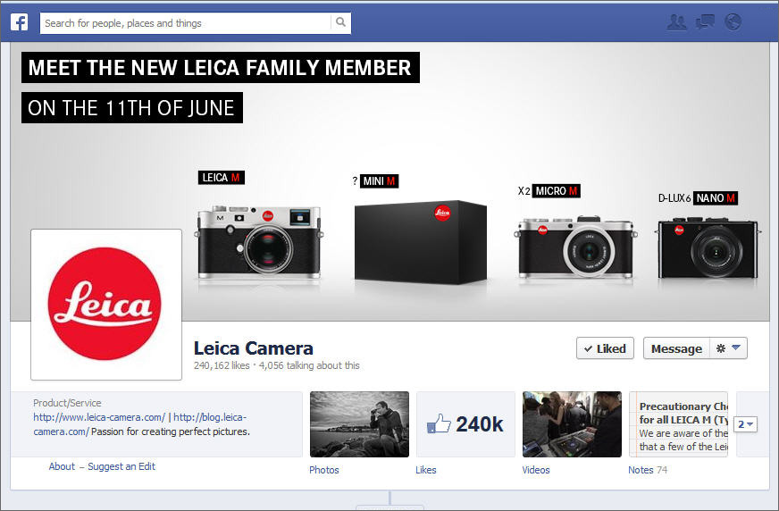 Leica "Mini M" Teaser On Leica's Facebook Page