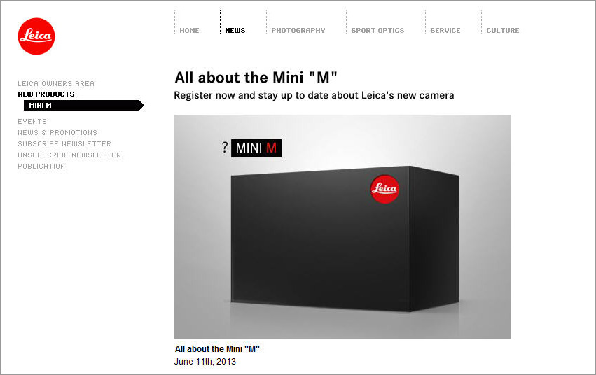 Leica Mini M On The Leica Web Site