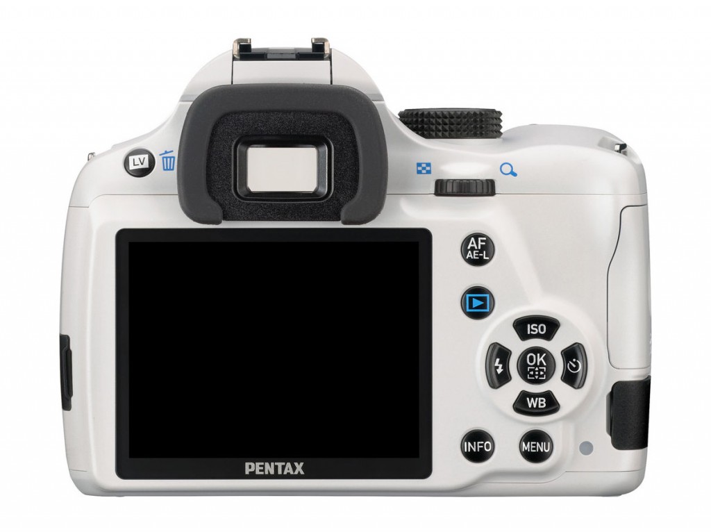 White Pentax K-50 DSLR - Rear View