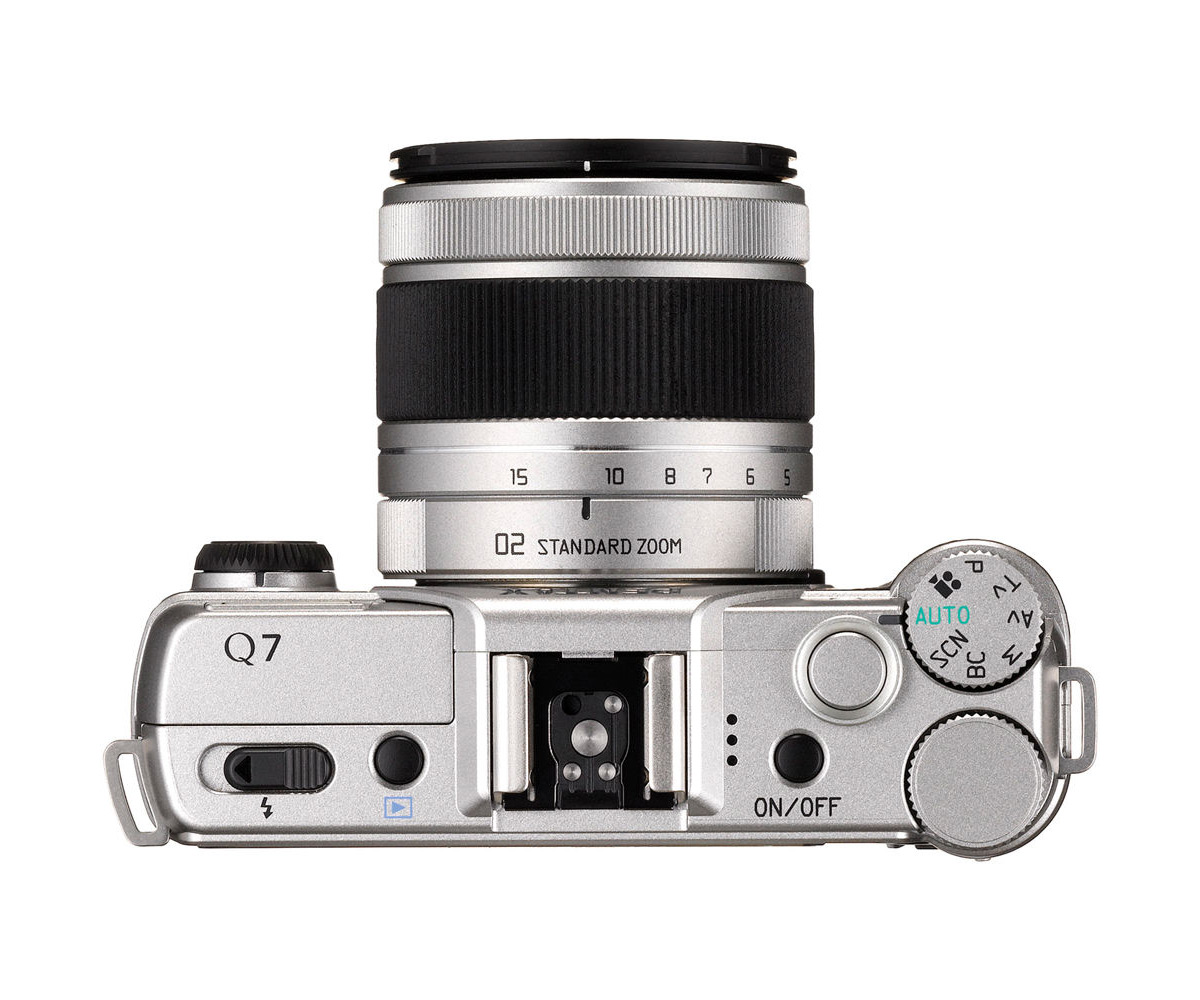 Pentax Q7 Mirrorless Camera - Top View With 3x 