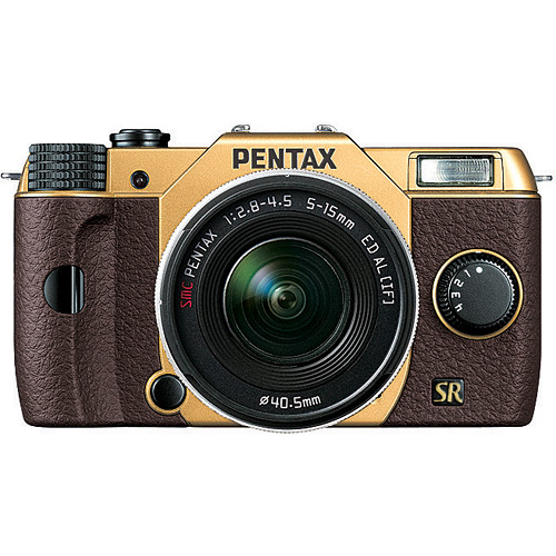 Gold & Brown Pentax Q7 Mirrorless Camera