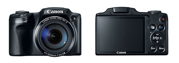 Canon PowerShot SX510 HS Superzoom Camera - Front & Back