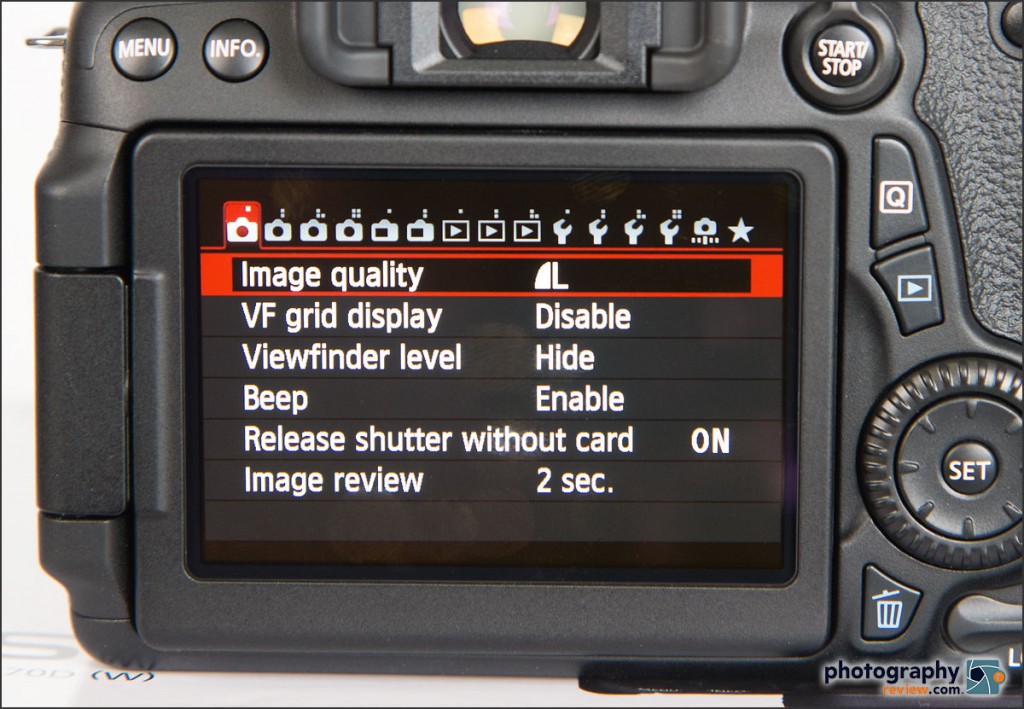 Canon EOS 70D - Main Menu