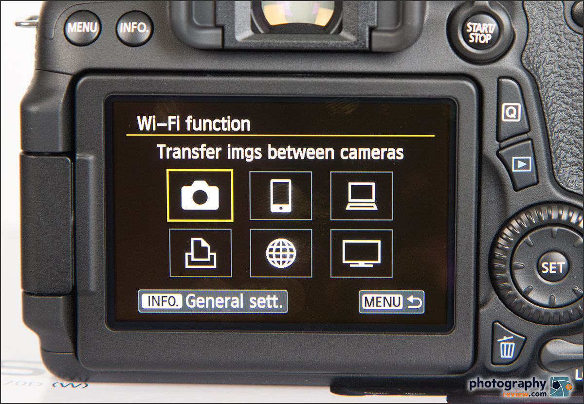 Canon EOS 70D Wi-Fi Menu