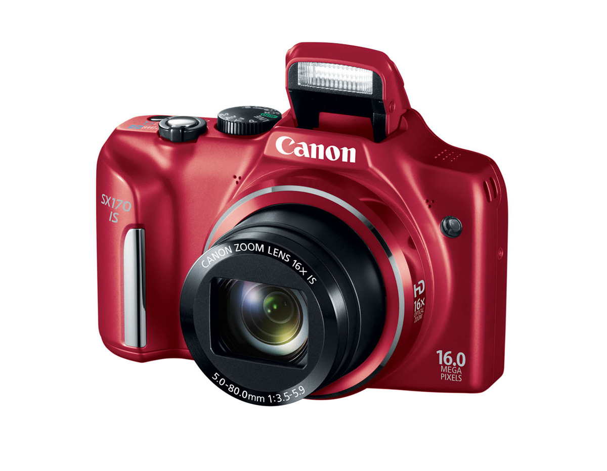 Canon PowerShot SX170 IS - Red - Pop-Up Flash