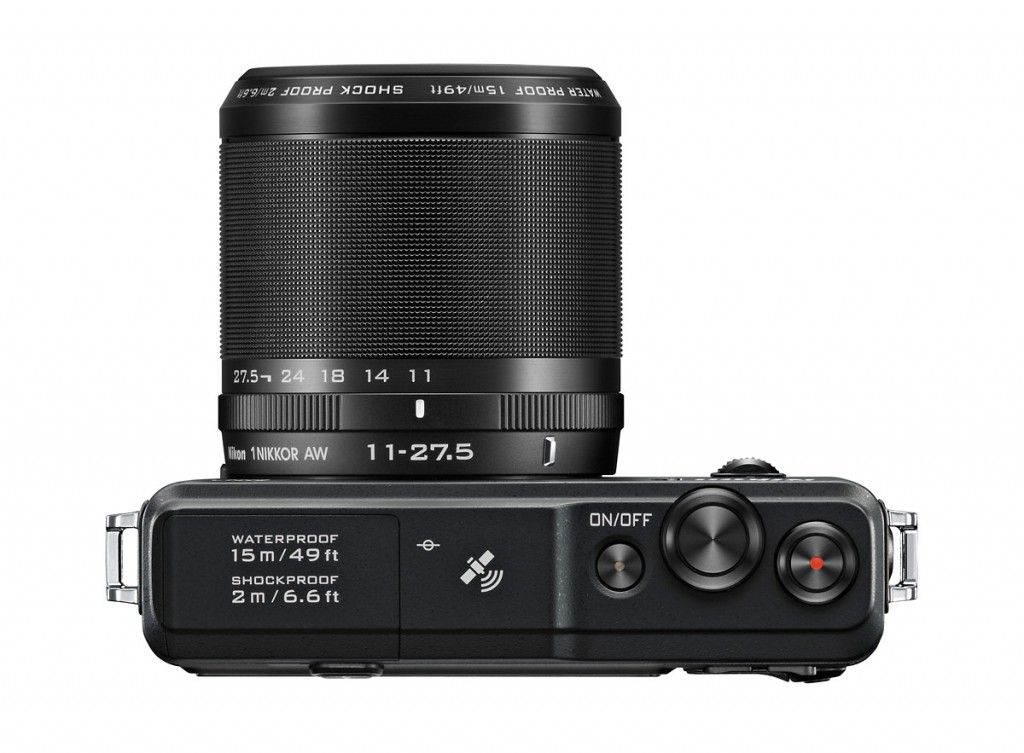 Nikon 1 AW1 Waterproof Mirrorless Camera - Top - Black