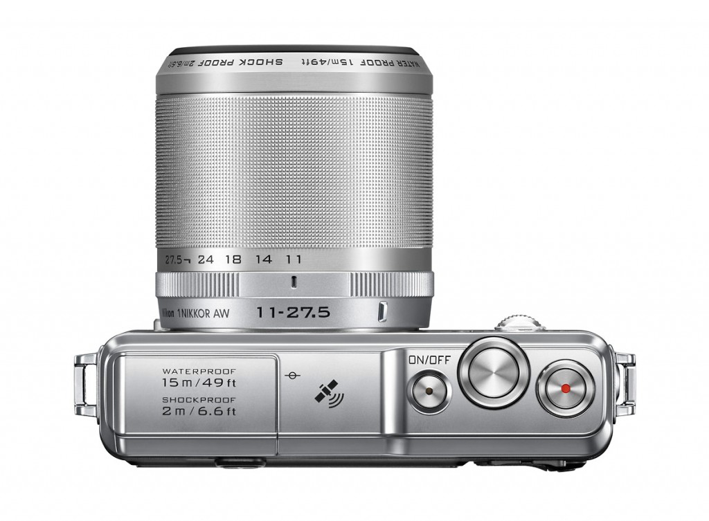 Nikon 1 AW1 Mirrorless Camera - Top View - Silver