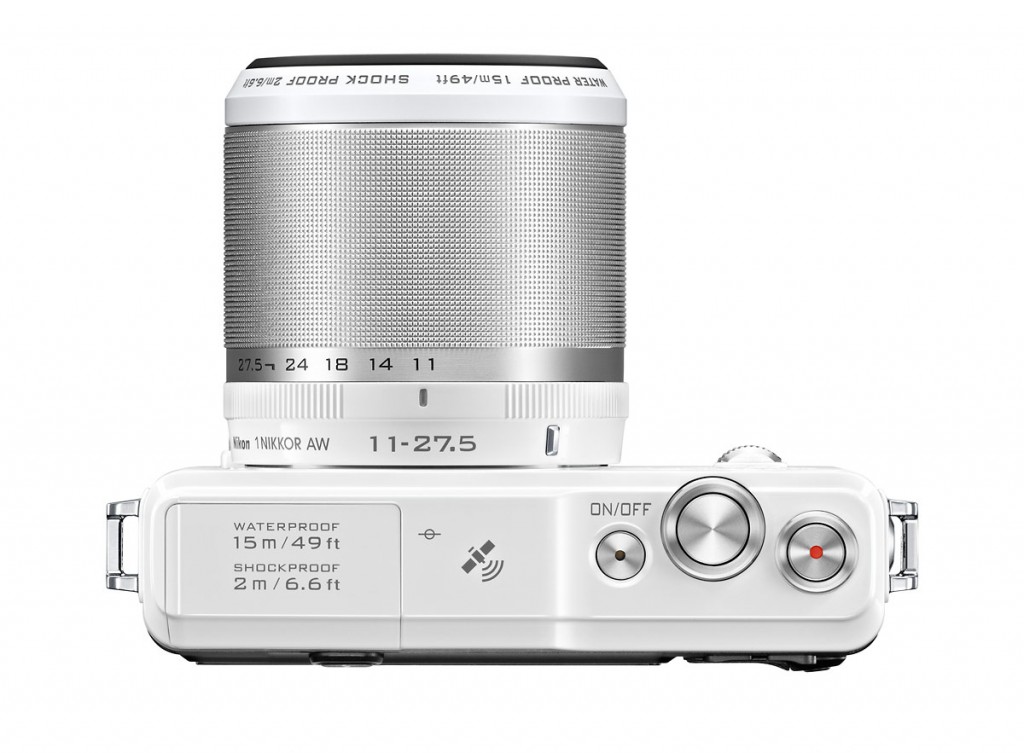 Nikon 1 AW1 Rugged Mirrorless Camera - Top - White