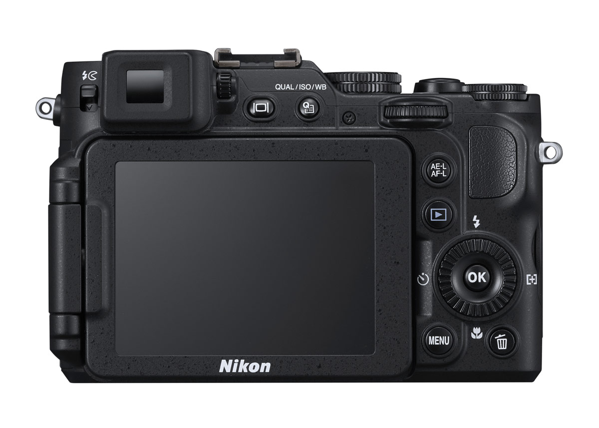 Nikon Coolpix P7800 - Rear View With LCD & New Electronic Viewfinder