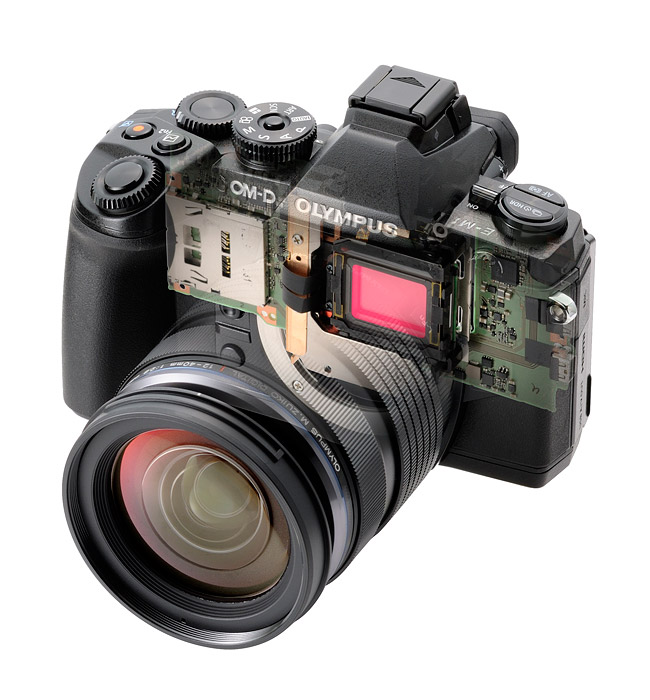 Olympus OM-D E-M1 Micro Four Thirds Camera - Transparent View