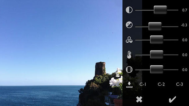 645 Pro II iPhone App - Customizable Image Settings