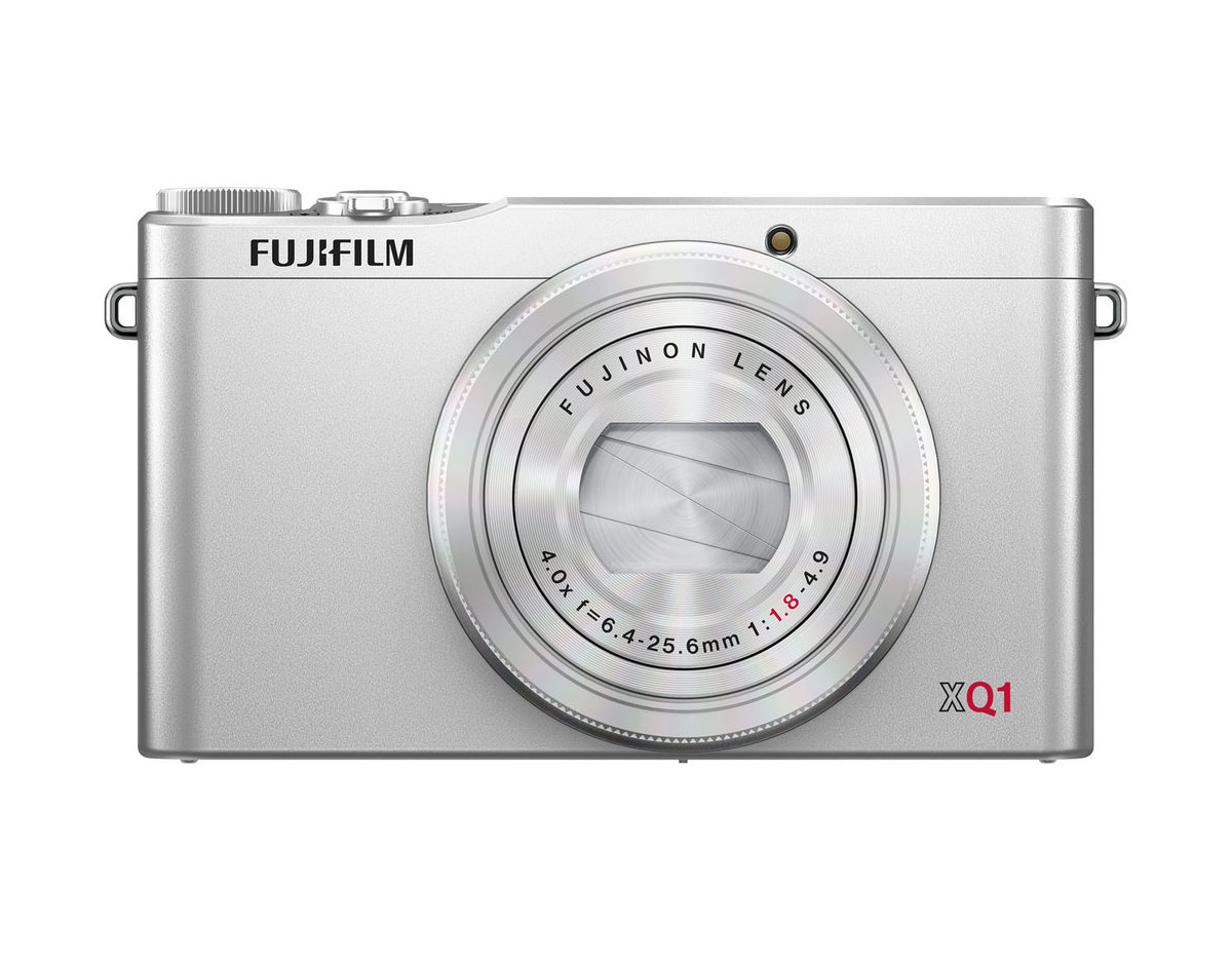 Silver Fujifilm XQ1 High-End Pocket Camera - Front View - Off