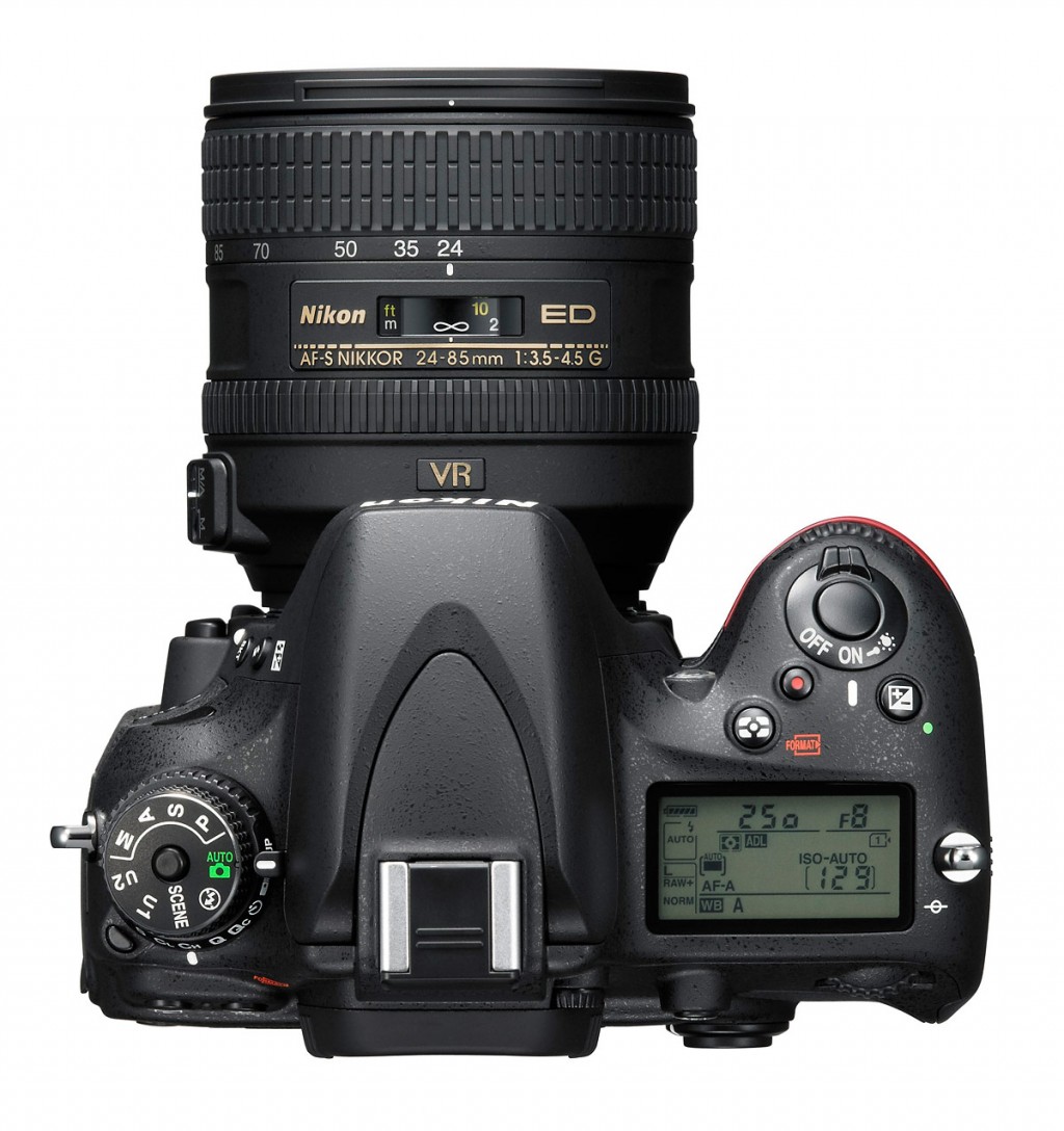 Nikon D610 DSLR - Top View With 24-85mm Lens