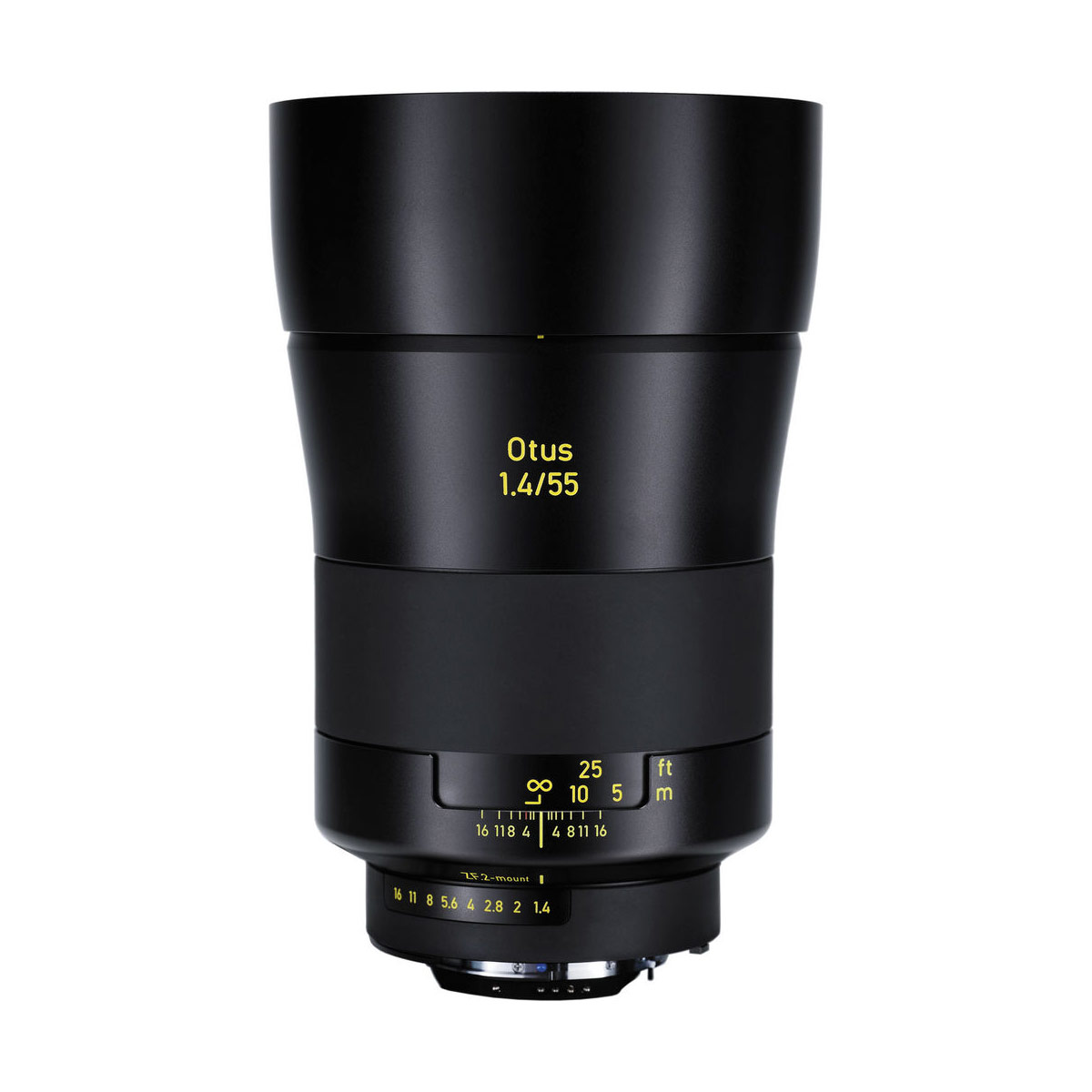 Zeiss Otus 55mm f/1.4 Lens - Side View With Hood