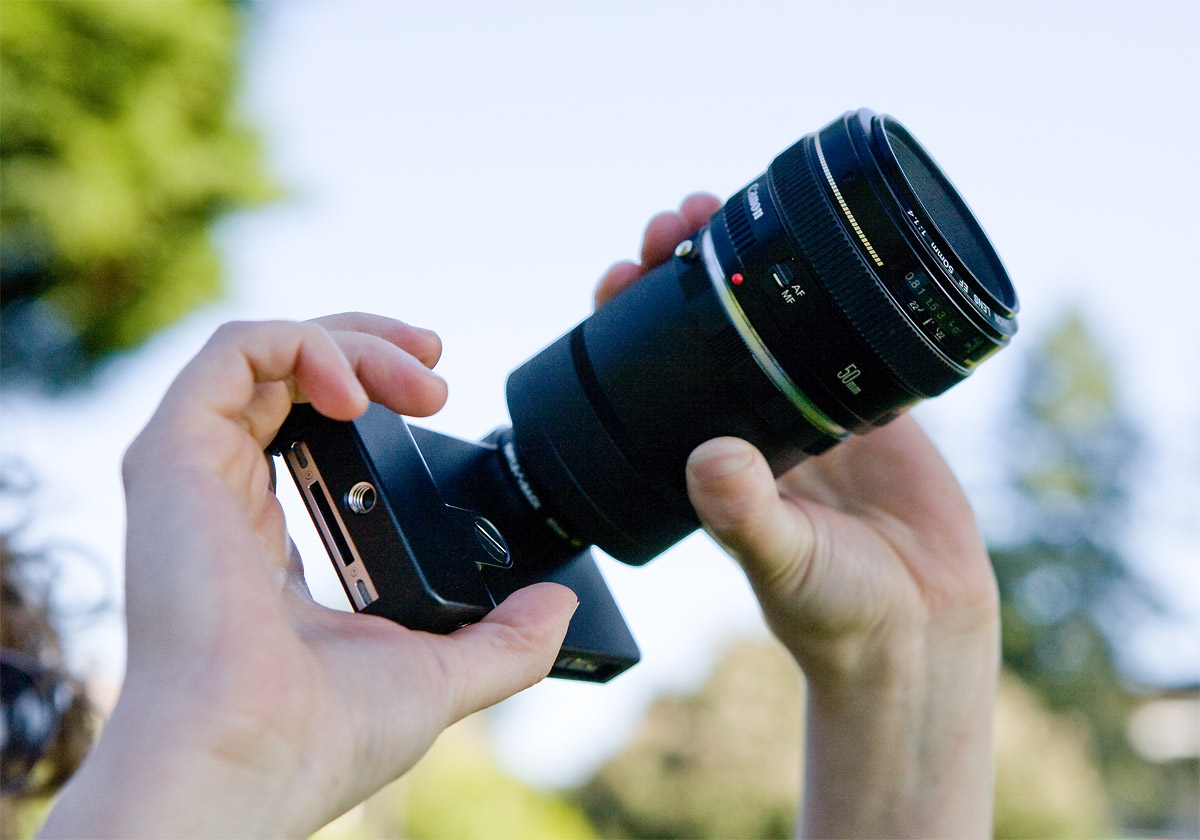 iPhone SLR Mount With Canon 50mm f/1.4 Lens