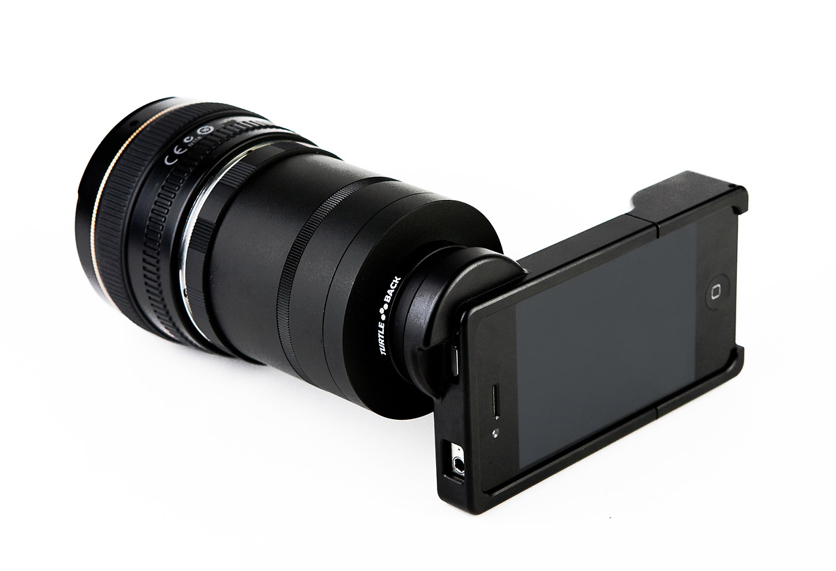 iPhone SLR Mount - Rear View With Phone In Case