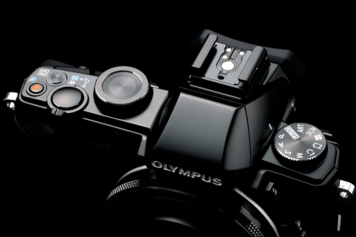 Olympus Stylus 1 - Top View With Flash Hot Shoe, Mode Dial & Control Dial