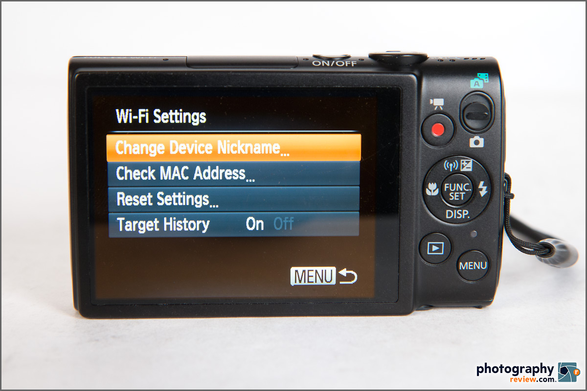 Canon PowerShot ELPH 330 HS - Wi-Fi Menu