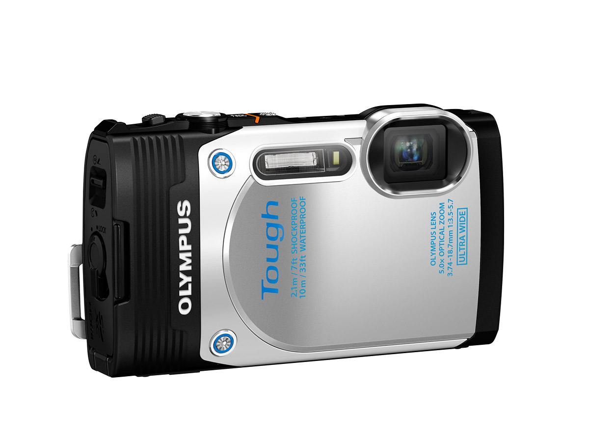 Olympus Stylus Tough TG-850 Waterproof P&S - White - Angle