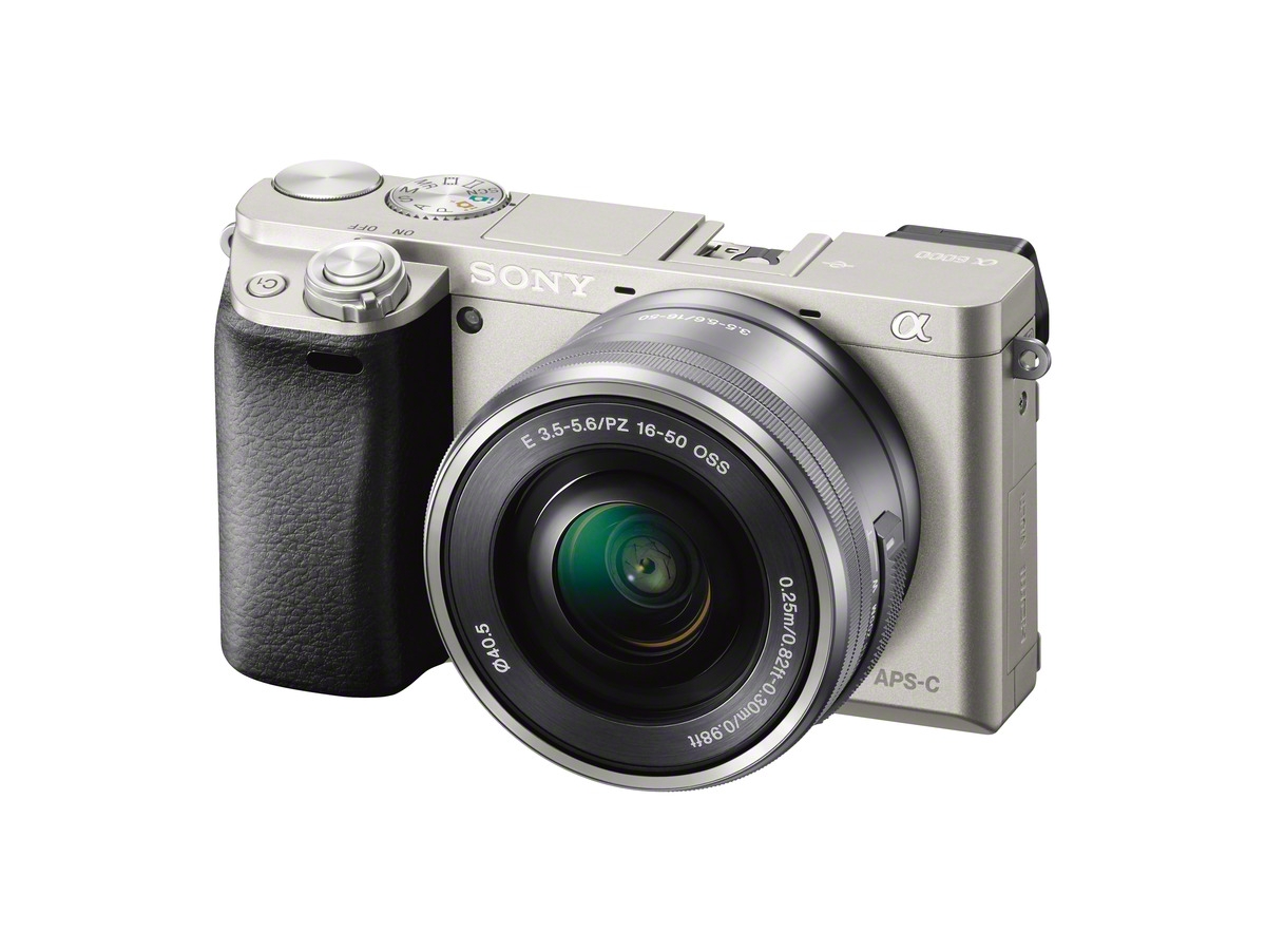 Sony Alpha A6000 Mirrorless Camera - Above Left View - Silver